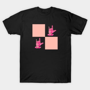 I Love You - Sign Language Pink Pattern T-Shirt